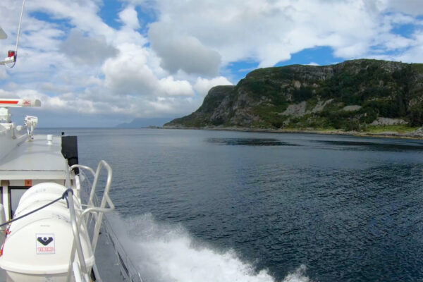 Boat from FjordGuiding towards Selja Monastery.