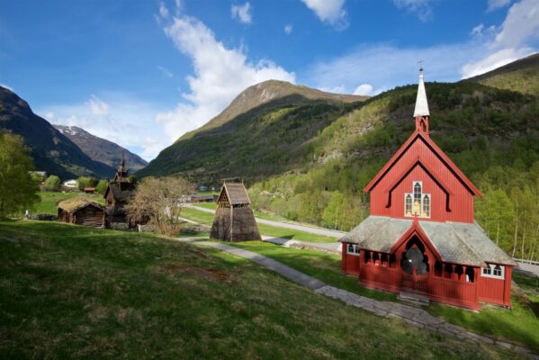 Borgund Stave Church at Borgund in the Lærdalsdalen Valley.