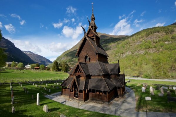 Borgund Stave Church at Borgund in the Lærdalsdalen Valley.