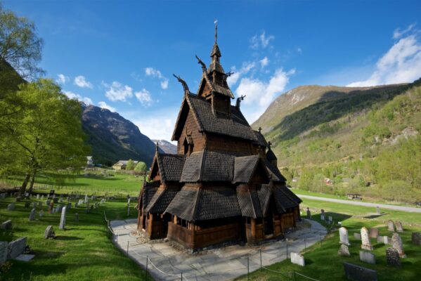 Borgund Stave Church at Borgund in the Lærdalsdalen Valley.