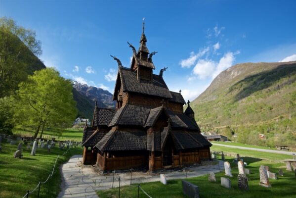 Borgund Stave Church at Borgund in the Lærdalsdalen Valley.