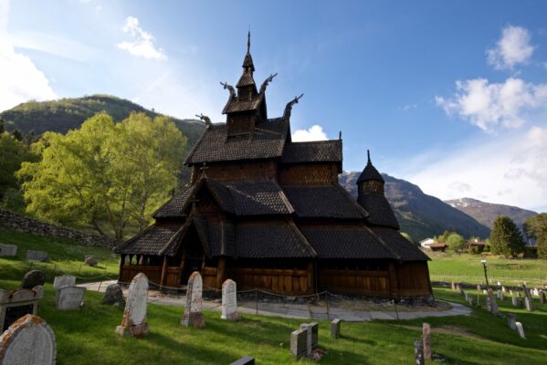 Borgund Stave Church at Borgund in the Lærdalsdalen Valley.