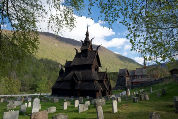 Borgund Stave Church at Borgund in the Lærdalsdalen Valley.