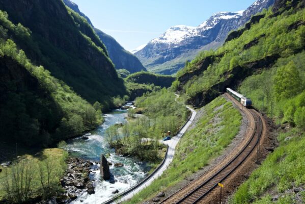 Flåm Railway in the Flåm Valley.