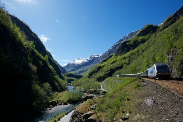 Flåm Railway in the Flåm Valley.