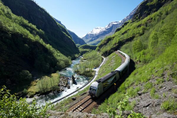 Flåm Railway in the Flåm Valley.